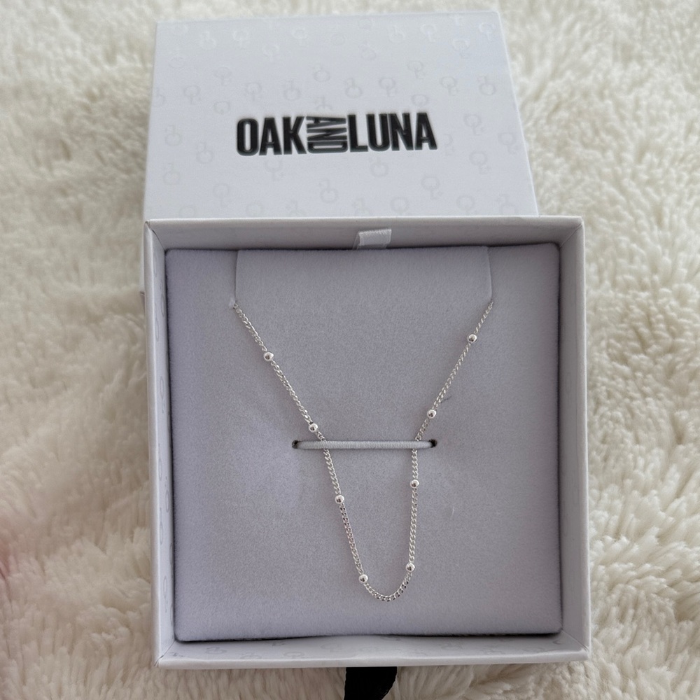 Oak and Luna Silver Bar Necklace